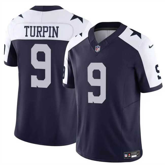 Men & Women & Youth Dallas Cowboys #9 KaVontae Turpin Navy White Thanksgiving Vapor Untouchable Limited Stitched Jersey